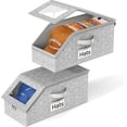 thumbnail image 1 of KEMEINILI Stackable Hat Storage for Baseball Caps , 2 Pcs Clear Hat Storage Box with Cardboard,Holds up to 24 Caps Hat Organizer for Closet, Sturdy Snapback Boxes for Men with Cardboard, Grey, 1 of 7