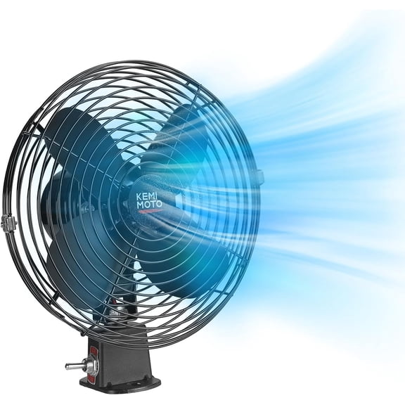 KEMIMOTO 12V UTV Cooling Fan, 8 Inch Fan Blade and 2 Speed Switch,Compatible with Polaris RZR Can-Am X3 Maverick Pionner Defender Ranger