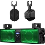 KEMIMOTO 2.1CH UTV Sound Bar 17 Inch ATV Soundbar with RGB Lights BT5.3 IP66 Waterproof Audio Roof Subwoofer SXS Speakers Compatible for Polaris RZR Can-Am Maverick