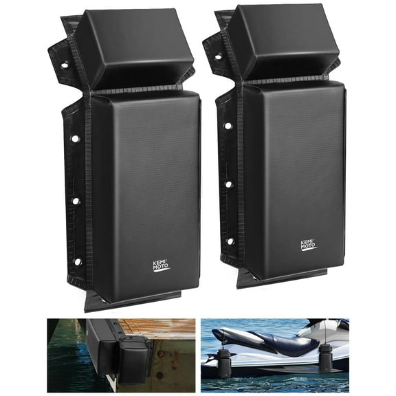 KEMIMOTO 2 Pack PWC Boat Fender Marine Dock Fender for Straight-Edge or Corner Boat Fenders Bumpers for Jet Ski Black