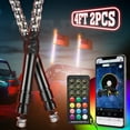 thumbnail image 1 of KEMIMOTO 2pcs 4ft UTV Spiral LED Whip Lights App Remote Control for SXS ATV Boat Offroad Compatible with Polaris RZR Can-Am Maverick X3 Sportsman, 1 of 10
