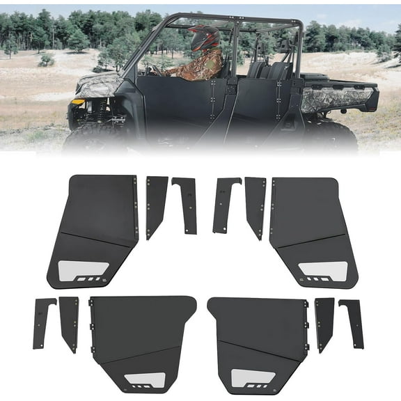 KEMIMOTO 4PCS Aluminum Half Door with PC Window to Widen Perspective Compatible with CFMOTO Uforce 1000XL, Door Panels 1000 XL Accessories