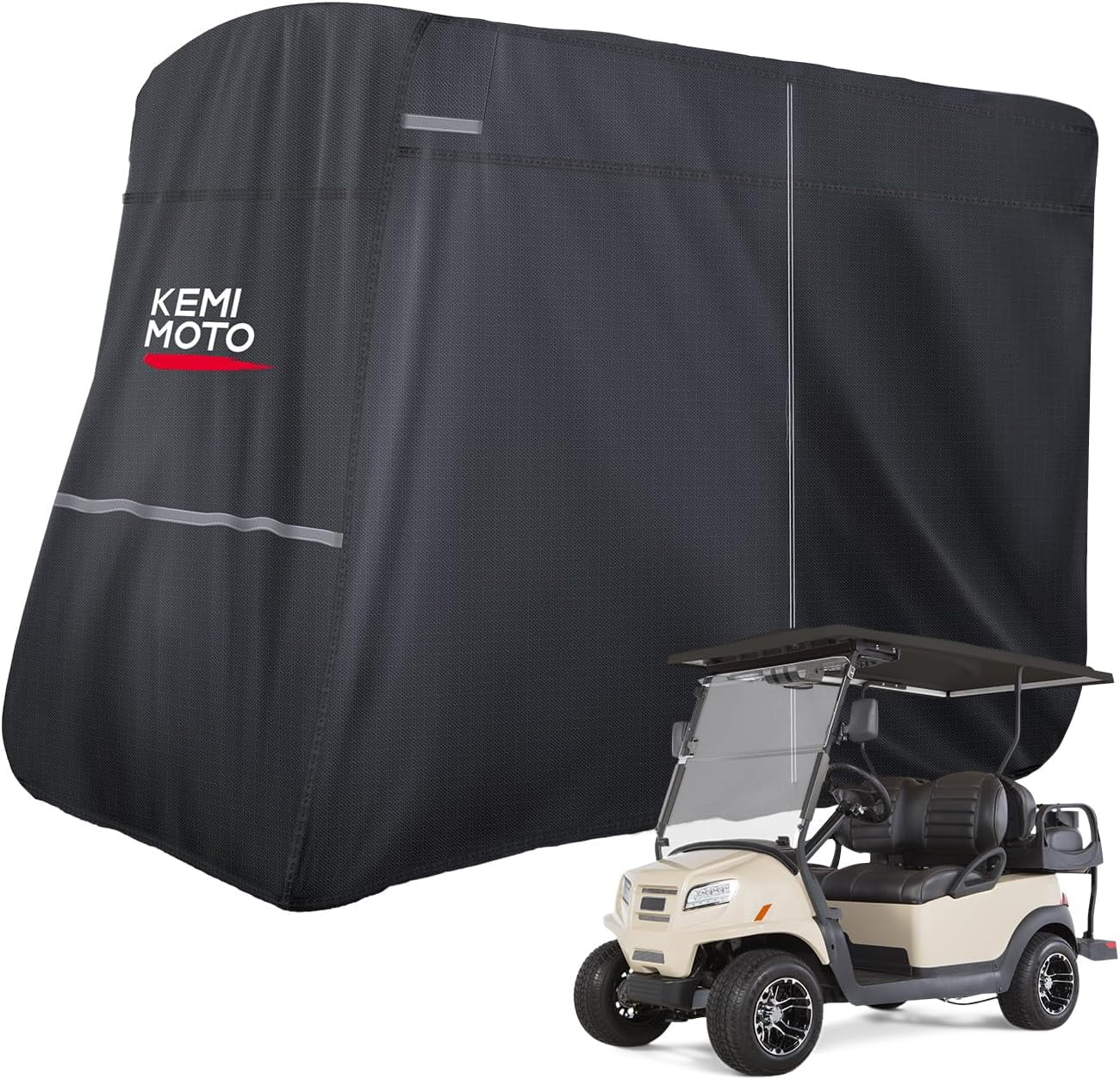 KEMIMOTO 600D Waterproof Golf Cart Cover Heavy Duty Rain Cover