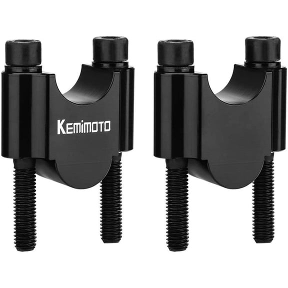 KEMIMOTO 7/8 Inch Motorcycle Handlebar Risers, Aluminum Alloy Motorcycle Risers, Compatible with Kawasaki Suzuki WR250F TW200, fit ATV Dirt Bike, Universal Motorcycle Accessories, Black