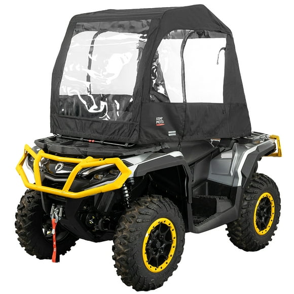 KEMIMOTO ATV Cab Enclosure Cabin Cover Warm ATV Canopy Cover Winter Compatible with Polaris Sportsman Outlander Fourtrax Rancher Snow Plowing Outdoor Black