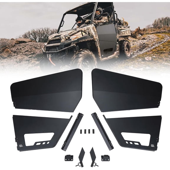 KEMIMOTO Aluminum Half Door Compatible with Polaris Ranger XP 1000 2018-2026, Ranger 1000 2020-2026, Lower Door Panels with PC Window