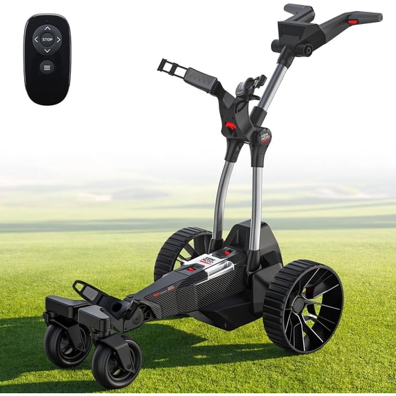 KEMIMOTO ApexR Electric Golf Cart Caddy with Power Assist Mode 492FT Remote Control Dual 240W Motor 36 Hole Battery Folding IPX5 Water Resistant w/ Drink & Umbrella Holder