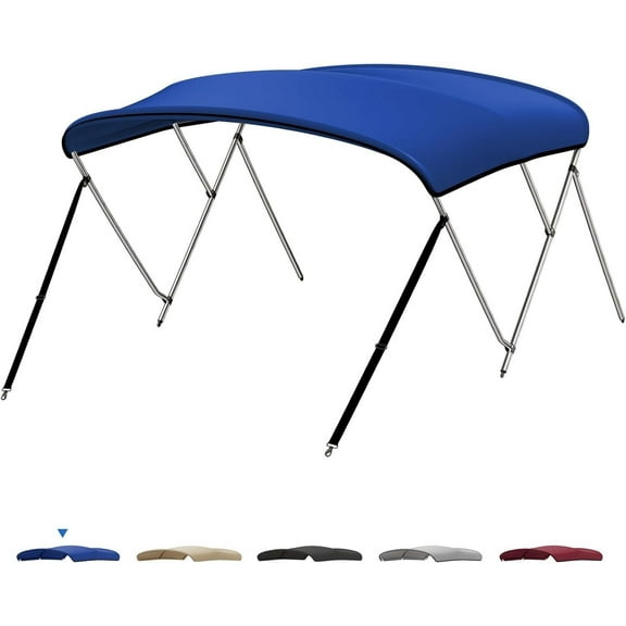 KEMIMOTO Bimini Top Boat Cover for 6ft 55''-78'' W 600D Marine Grade Canvas