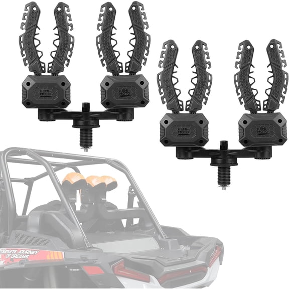KEMIMOTO Double Hunting Tool Holder Bow Rack with Rubber Straps Compatible with Polaris Sportsman and RZR with 1" Tie Down Anchor Hole, 2-Pack