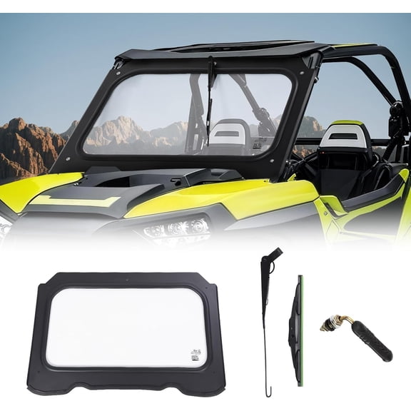 KEMIMOTO Front Glass Windshield with Manual Wiper Compatible w/ 2014-2018 Polaris RZR XP 1000 S Turbo RZR 900 S/ Trail