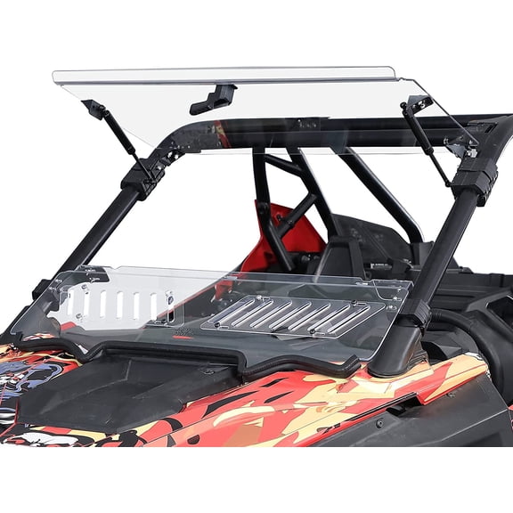 KEMIMOTO Full Flip Windshield 3-in-1 Folding Front Windshield With Sliding Window Compatible with Polaris RZR PRO XP / 4 Turbo R/4 2020-2023