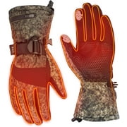 KEMIMOTO Men Heated Camo Hunting Gloves Winter Thermal Gloves Rechargeable Battery Touchscreen Hiking
