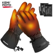 KEMIMOTO Heated Motorcycle Gloves for Men and Women 7.4V 2500mAh, Waterproof, Touchscreen, Electric Gloves with Rechargeable Battery for Ice Fishing Cycling Skating Snowmobile