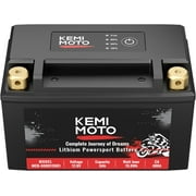 KEMIMOTO Lithium Motorcycle Battery YTX14-BS/YTX9-BS/YTX12-BS, LiFePO4 Lithium Battery 12v 6Ah with 5 Spacers, Generator Battery with Copper Terminal, Compatible with Motorcycle Lawn Mower ATV UTV