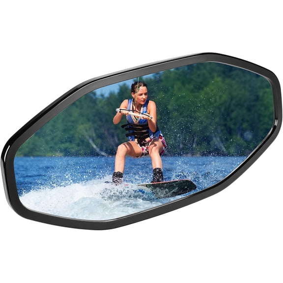 KEMIMOTO Marine Boat Mirror, Universal Boat Rear View Mirror for Pontoon, Ski Boats Water Skiing Sport Wakeboarding Surfing
