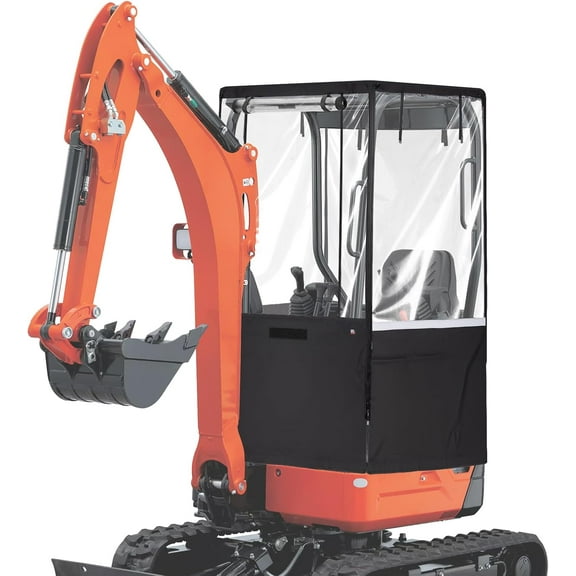 KEMIMOTO Mini Excavator Cover Cab Enclosure 600D Wrinkle-Resistant Compatible with Bobcat E20 Kubota U17 for 1760-3530 lbs