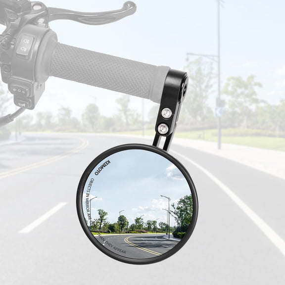 KEMIMOTO Motorcycle Rear View Mirror, CNC Aluminum Bar End Side Mirror for 22mm or 25.4mm Handlebar Diameter with M8 Bolt Compatible with Most Motorcycle, E-bike, Scooters, ATV, UTV