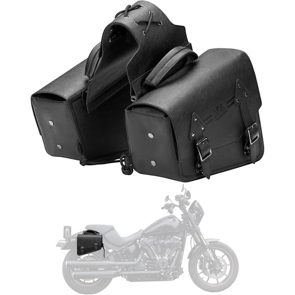 KEMIMOTO Motorcycle Saddlebags PU Leather Side Bags 12L | Compatible with Sportster 883 1200 Softail Low Rider S Cruiser