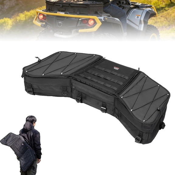 KEMIMOTO Portable ATV Front Rear Rack Bag UTV Water-resistant Cargo Bed Storage, Compatible with Polaris Sportsman Ranger RZR Can-Am