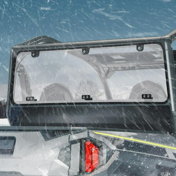 KEMIMOTO Rear Hard Windshield Rear Window Compatible with 2016-2023 Polaris General 1000 / 4 1000 / General XP 1000 4 Clear