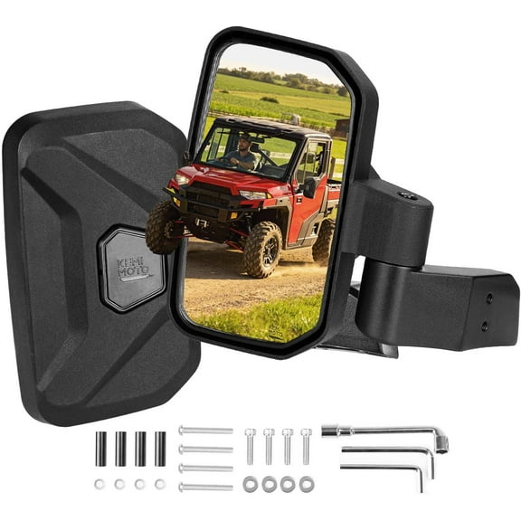 KEMIMOTO Spring Back Full Door-Mounted Side Mirrors Compatible with Polaris Ranger 1000 570 XP SP 2018-2026 Replace for OEM #2889241