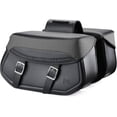 thumbnail image 1 of KEMIMOTO Synthetic Leather Motorcycle Saddlebags Throw Over Saddle Bags for Sportster Dyna Softail Touring Wide Glide Black, 1 of 8