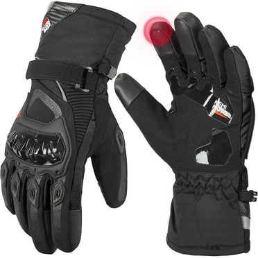 KEMIMOTO Thermal Winter Motorcycle Gloves Riding Gloves Warm Touchscreen for Men Women ATV UTV Snowmobile - Black, XX-Large