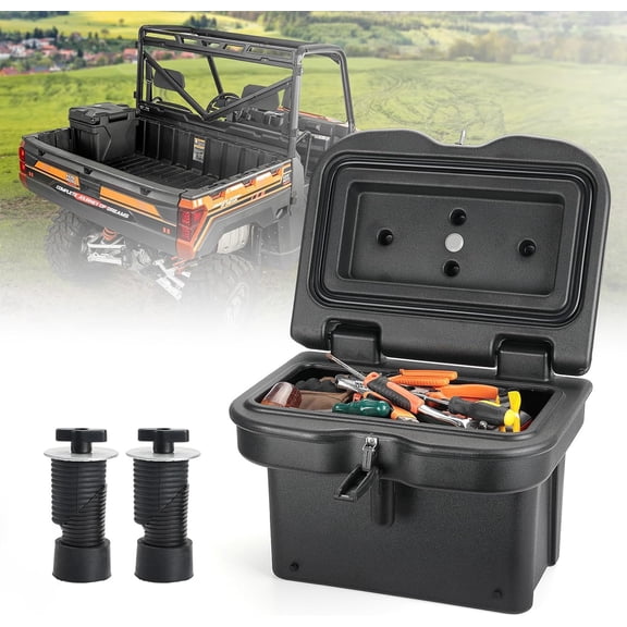 KEMIMOTO UPGRADED Anti-Theft Bed Storage Box Compatible with Polaris Ranger 1000 XP 900 800 700 570 500 (2013-2026)/General 1000