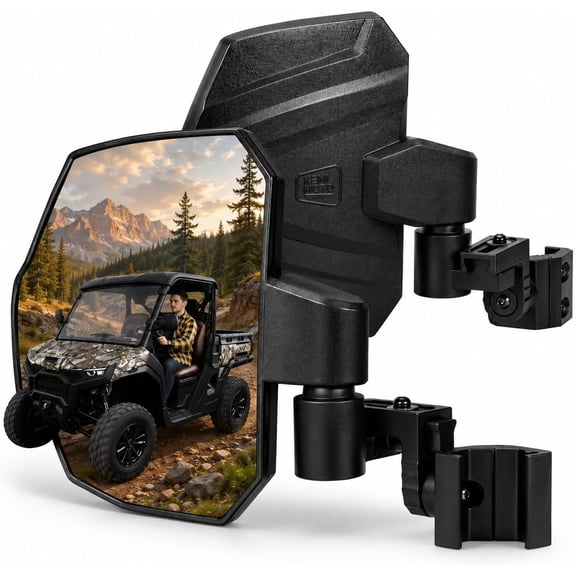 KEMIMOTO UTV Adjustable Extendable Side Mirrors Compatible with Polaris Ranger General, Can-Am Defender, CFMOTO UForce for Pro-Fit Cage Accessories