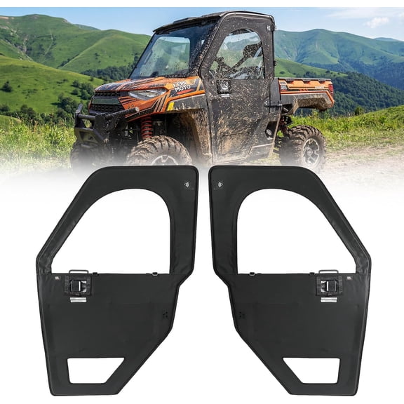 KEMIMOTO UTV Doors with Steel Frame Compatible with Polaris Ranger 1000/ XP1000 2020-2026, Waterproof Tear-Resistant Replace #2882902