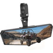 KEMIMOTO UTV Rear View Mirror with 1.5-2 inch 360  Adjustable Low Profile Aluminum Clamp Compatible with Polaris RZR 1000 Can Am X3 Zforce