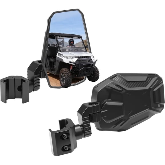 KEMIMOTO UTV Side Mirrors, UTV Rearview Mirrors Fit for Windshield Compatible with Pro-Fit Polaris Ranger General Can-Am Defender