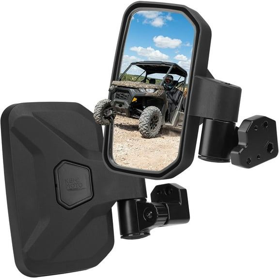 KEMIMOTO UTV Side Mirrors Upgraded Auto Fold Reset Adjustable Fit Full Door Half Door Compatible with Can-Am Defender & MAX HD5 HD7 HD8 HD9 HD10