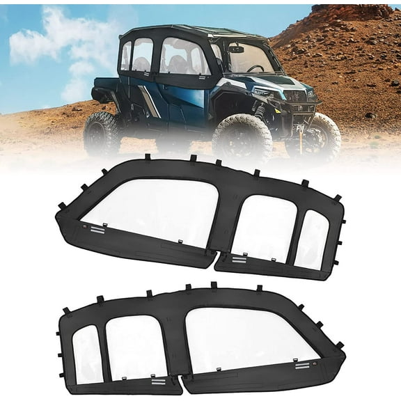 KEMIMOTO UTV Soft Cab Enclosure Upper Doors Window Compatible with General XP 4 1000 Water-Resistant and Heavy-Duty Fits 4 Side Windows