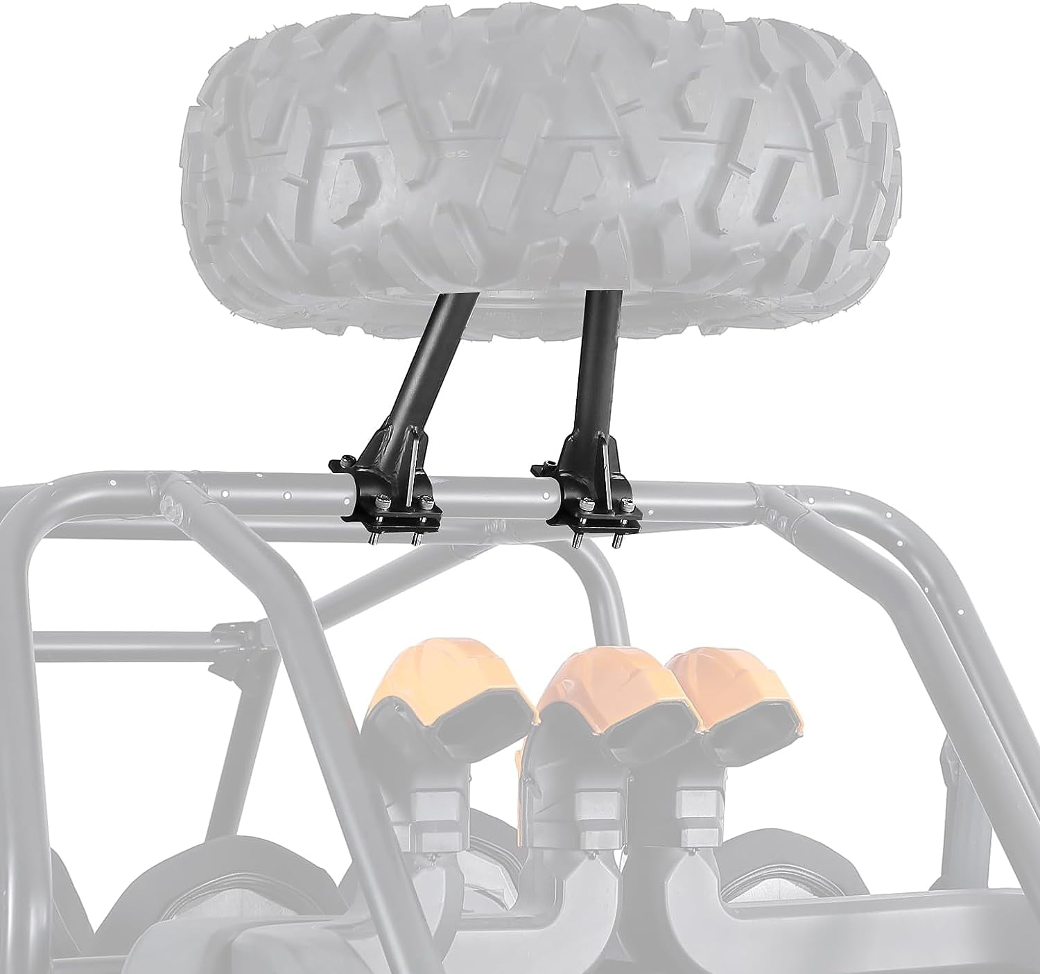 KEMIMOTO UTV Spare Tire Holder Spare Tire Mount Compatible with 1.5''-2'' Round Roll Cage Polaris RZR XP 1000 / 4 1000 Turbo Can-Am Maverick X3 Kawasaki Teryx