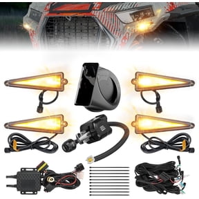 KEMIMOTO UTV Triangle Turn Signal Kit with 110D Horn Compatible with Polaris Can-Am Teryx CFMOTO (With Column Switch)