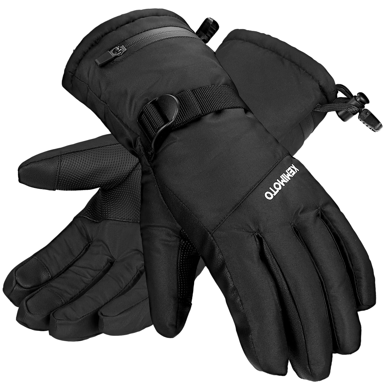 KEMIMOTO Waterproof Premium Insulated Snow Ski Gloves for Men Women