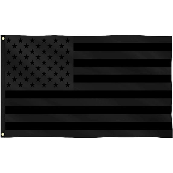 KEMNOLE All Black American Flag 3x5ft Outdoor Indoor Black US Flag -Double Stitched -Polyester with Brass Grommets