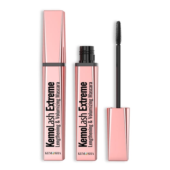 KEMOSHA KemoLash Extreme  Black Volumizing & Lengthening Mascara, Smudge-Proof & Long-Lasting Formula