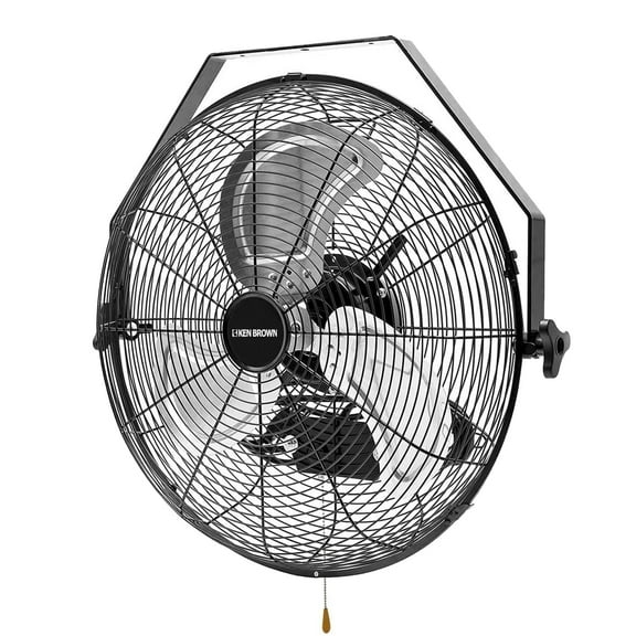 KEN BROWN 18" Wall Mount Fan: High-Velocity Cooling, 3-Speed, 4300 CFM Industrial Grade Fan for Warehouse, Garage, Patio & Commercial Use