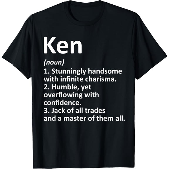 KEN Definition Personalized Name Funny Birthday Gift Idea T-ShirtMen and women, Black T-shirt, size: Extra large