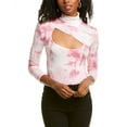 thumbnail image 1 of KENDALL + KYLIE Womens Turtleneck Bodysuit With Cut-out - Tie Dye Pink X-Small, 1 of 1