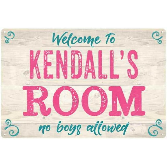 KENDALL'S Room Kids Bedroom Sign Gift 8x12 Metal Sign 108120089225