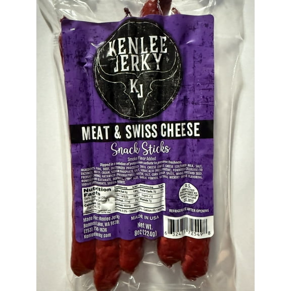 KENLEE JERKY - Meat & Swiss Cheese Sticks (8oz)