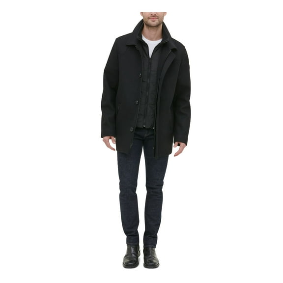 KENNETH COLE Mens Black Wool Blend Jacket S