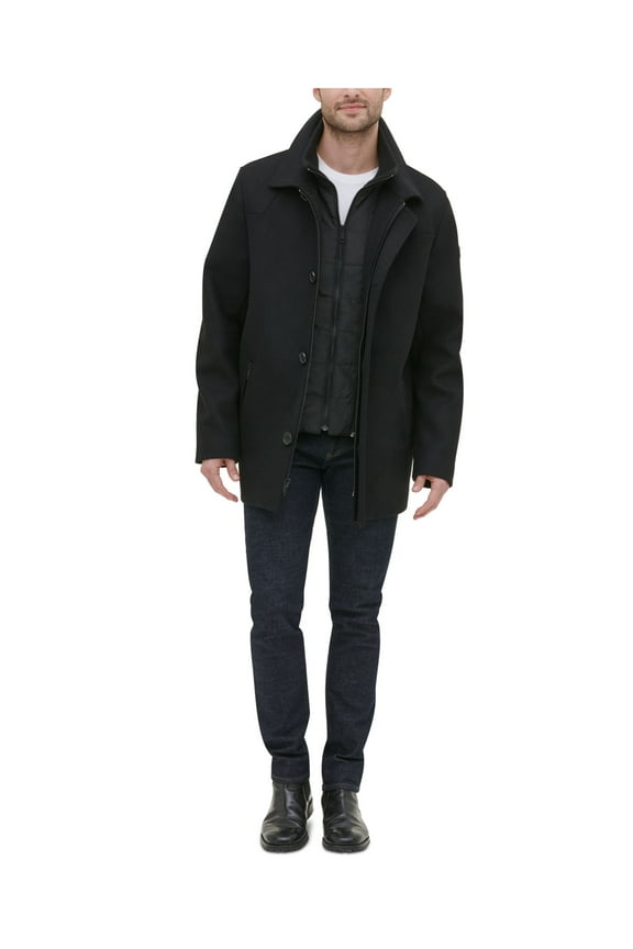 Mens Black Wool Blend Jacket S