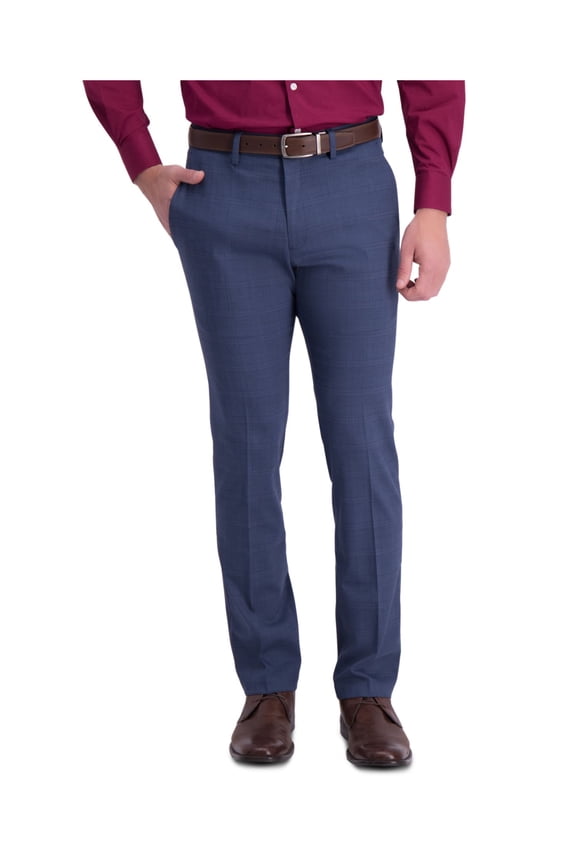 Mens Navy Plaid Classic Fit Pants W32/ L29