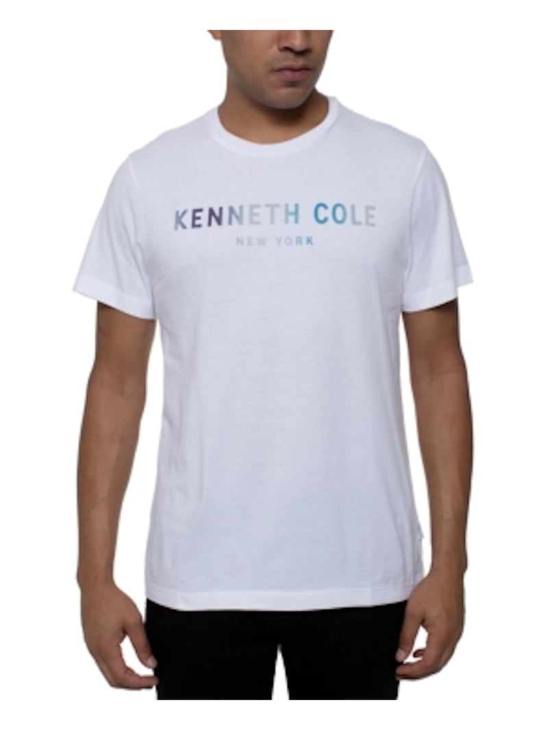 KENNETH COLE Mens White Logo Graphic Short Sleeve Crew Neck  display picture 3