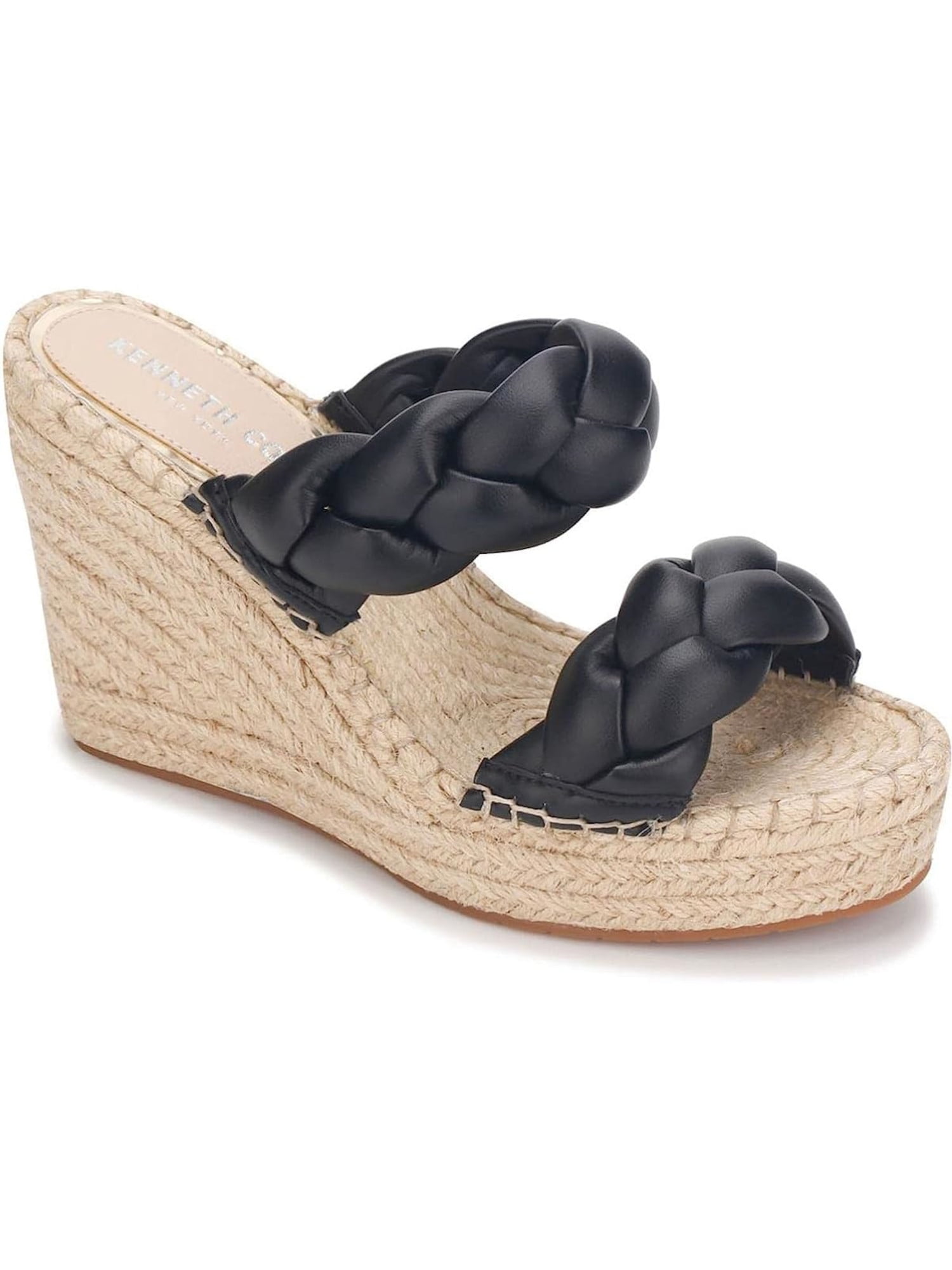 KENNETH COLE NEW YORK Womens Cocoa Beige Mixed Media Snakeskin Print Espadrille 1