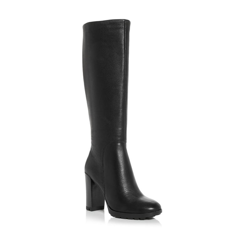 KENNETH COLE NEW YORK Womens Black Lug Sole Justin 2.0 Round Toe Block Heel Zip Up Heeled Boots 7 M